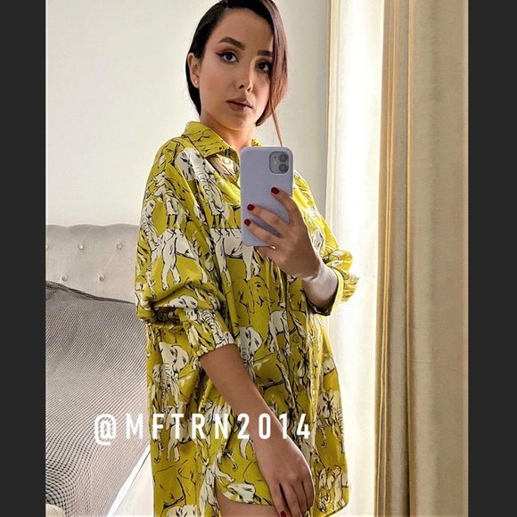 BLOGGER FAVE! ZARA Flowy Printed Button-Up Shirt - Picture 12 of 16